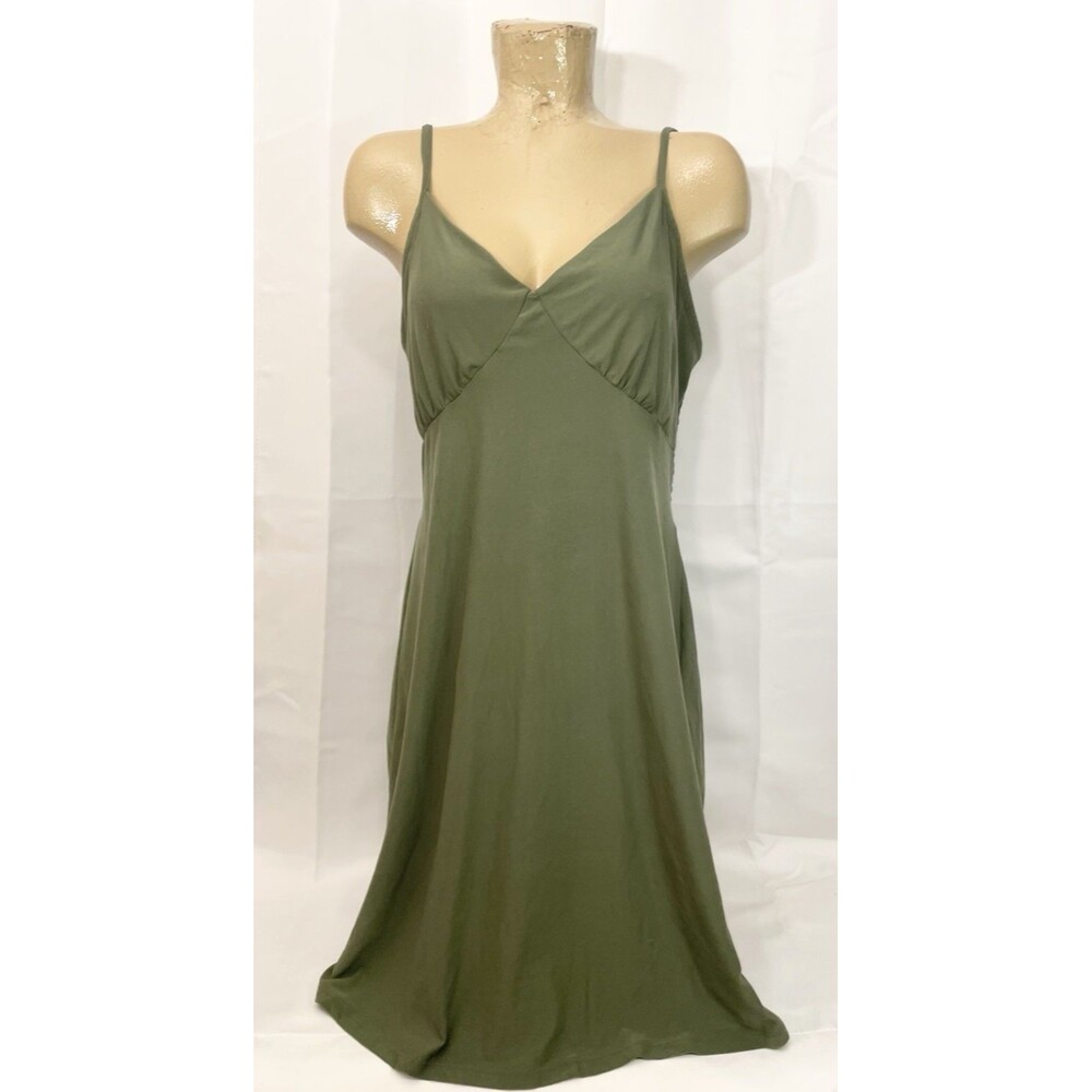 Jolie & Joy SOFT Sun Dress Plus Size 1x 32" Sleeveless A Line Green Stretchy